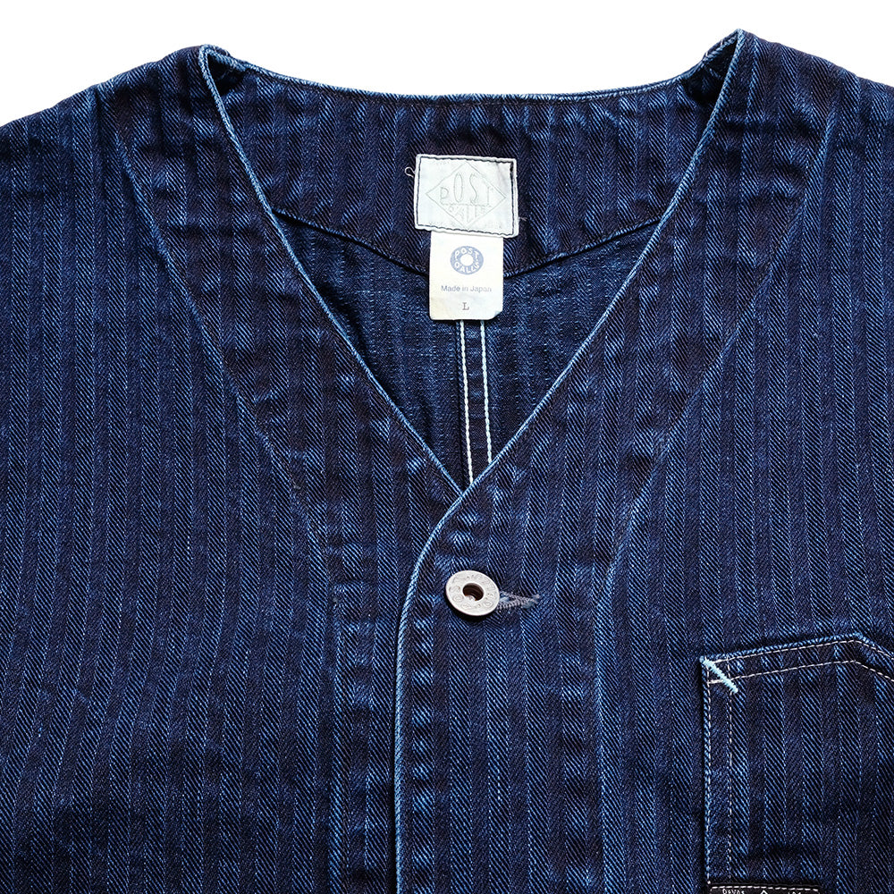 POST O'ALLS - Stoker's Jacket - Herringbone Denim Double Indigo - 1104-HBI
