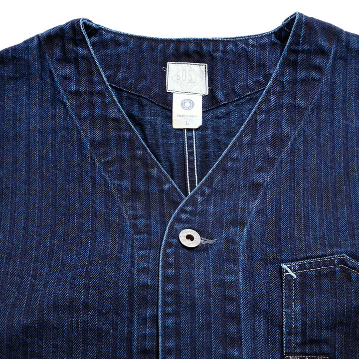 POST O'ALLS - Stoker's Jacket - Herringbone Denim Double Indigo - 1104-HBI