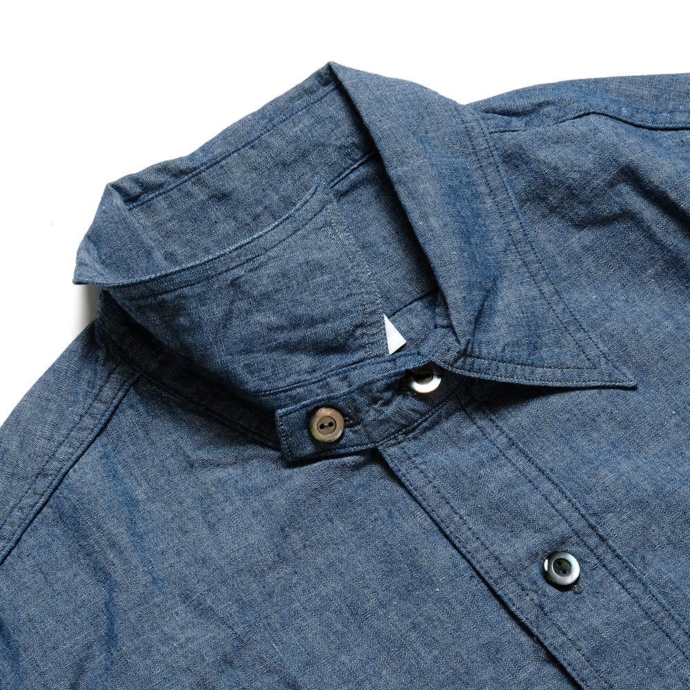 POST O'ALLS - No.1  Shirt - Classic chambray Indigo - 1201-CC