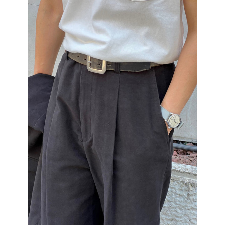 THE DAY - MOLESKIN WIDE PANTS - D23-04001