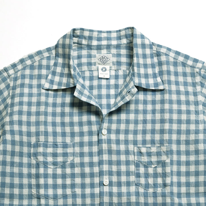 POST O'ALLS - NEUTRA 4 S/S - Linen Block Plaid - 3211BS-LBC