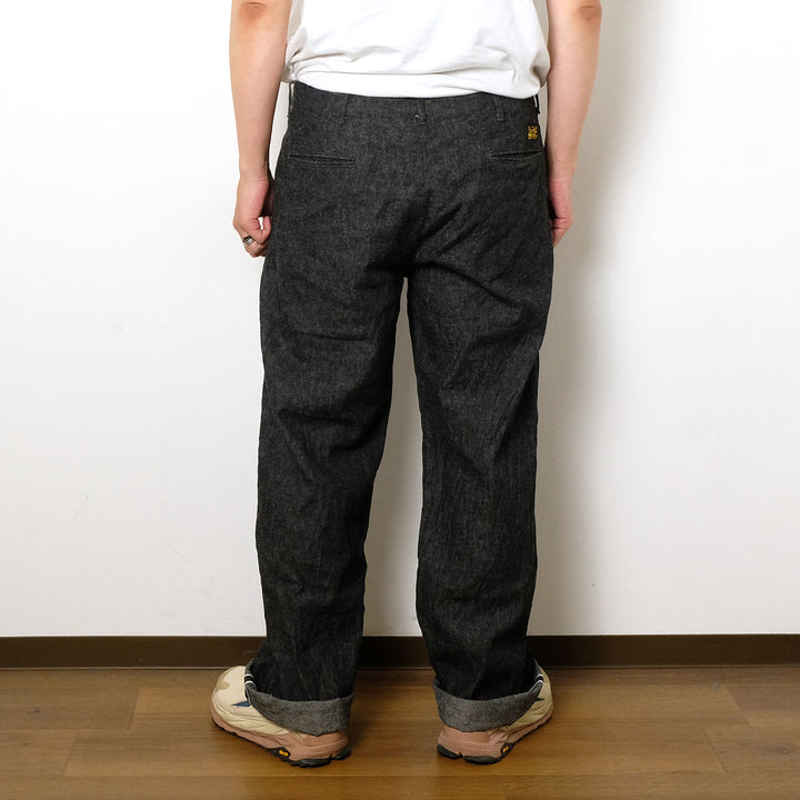 BURGUS PLUS - Military Trousers - Indigo Linen / Cotton Selvedge Denim -  Lot.402Z-11-ND
