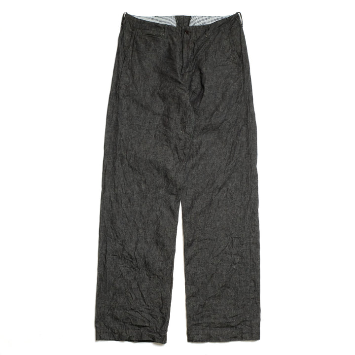 BURGUS PLUS - Military Trousers - Indigo Linen / Cotton Selvedge Denim -  Lot.402Z-11-ND