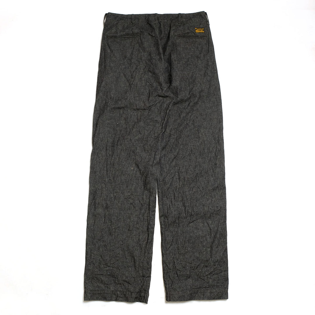 BURGUS PLUS - Military Trousers - Indigo Linen / Cotton Selvedge Denim -  Lot.402Z-11-ND
