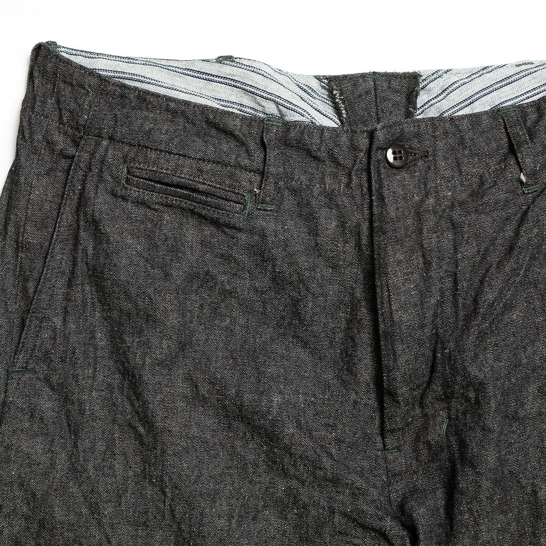 BURGUS PLUS - Military Trousers - Indigo Linen / Cotton Selvedge Denim -  Lot.402Z-11-ND