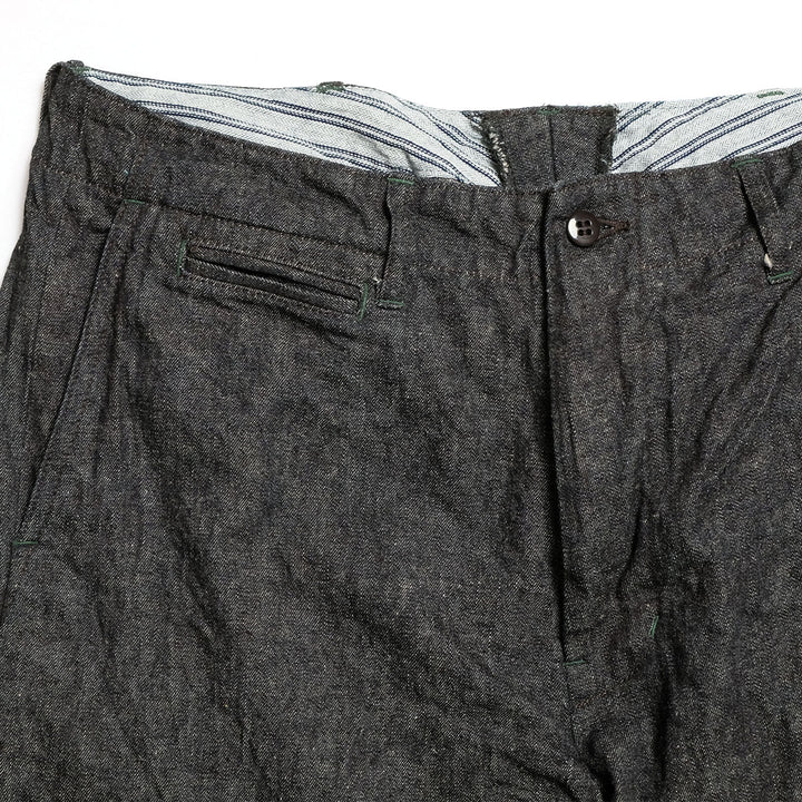 BURGUS PLUS - Military Trousers - Indigo Linen / Cotton Selvedge Denim -  Lot.402Z-11-ND