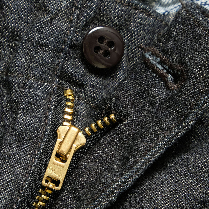 BURGUS PLUS - Military Trousers - Indigo Linen / Cotton Selvedge Denim -  Lot.402Z-11-ND