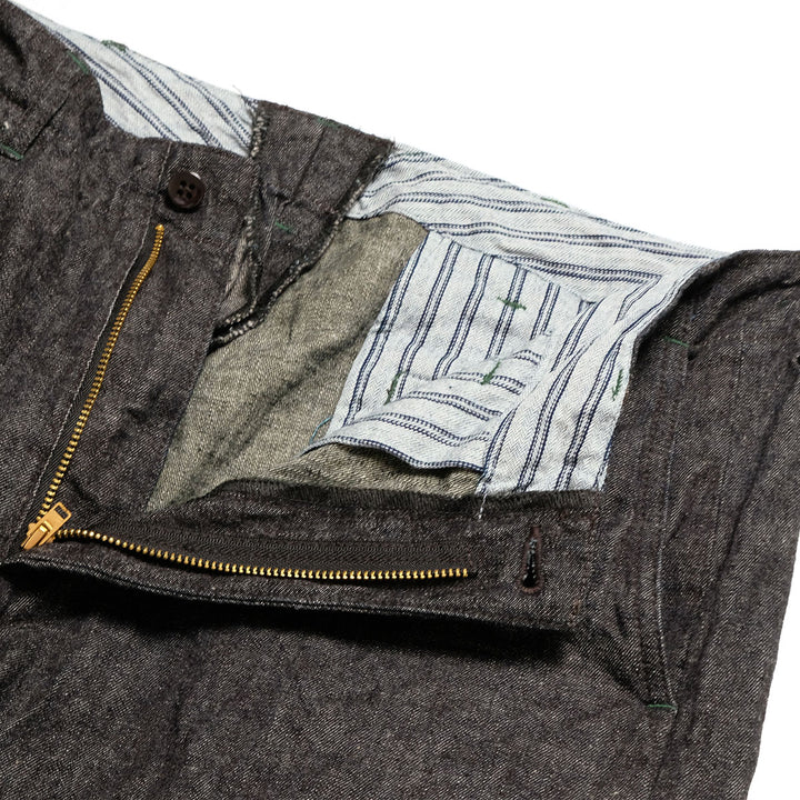 BURGUS PLUS - Military Trousers - Indigo Linen / Cotton Selvedge Denim -  Lot.402Z-11-ND
