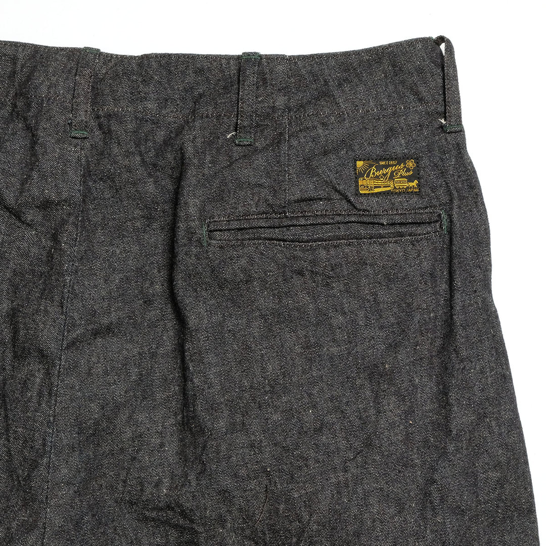 BURGUS PLUS - Military Trousers - Indigo Linen / Cotton Selvedge Denim -  Lot.402Z-11-ND