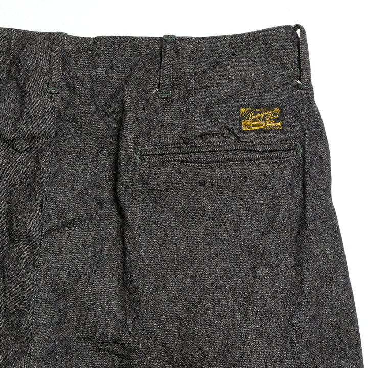 BURGUS PLUS - Military Trousers - Indigo Linen / Cotton Selvedge Denim -  Lot.402Z-11-ND