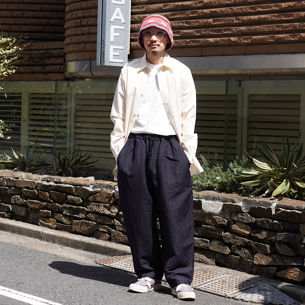 GOLD - LINEN × WOOL TROPICAL 1TUCK EASY PANTS - GL42506-128