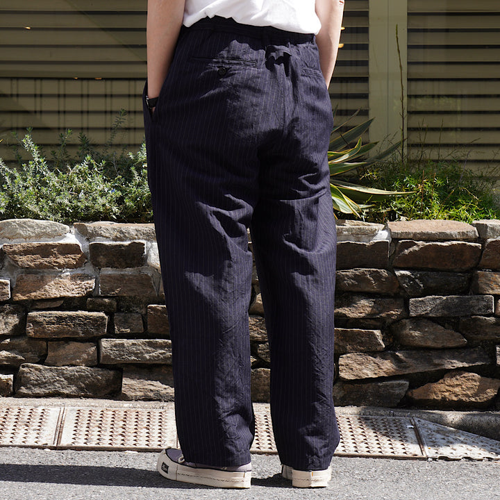 GOLD - LINEN × WOOL TROPICAL 1TUCK EASY PANTS - GL42506-128