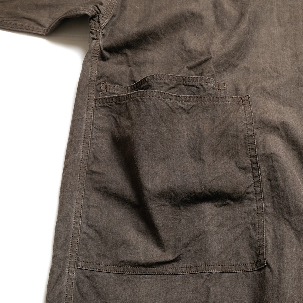 HAVERSACK - Ink-dyed Broad Cloth Band Collar Over Shirt - 822539
