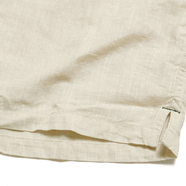 BURGUS PLUS - Open Collar Cotton Linen L/S Shirt - BP26501