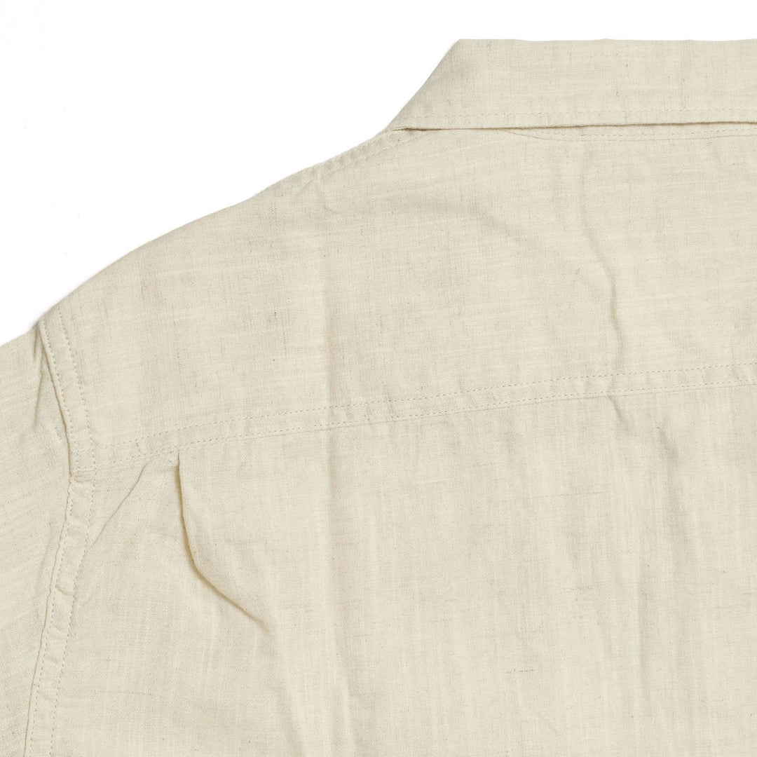 BURGUS PLUS - Open Collar Cotton Linen L/S Shirt - BP26501