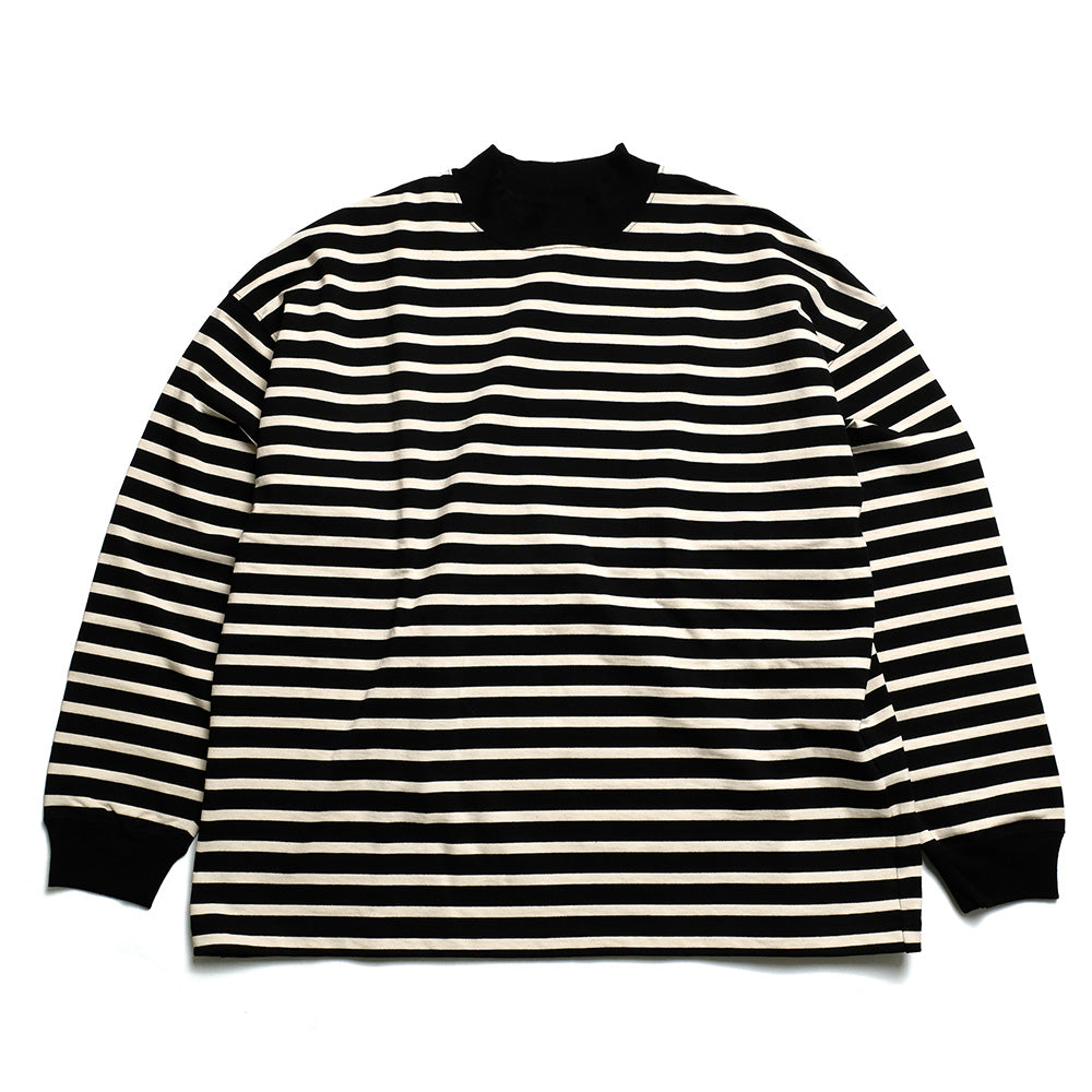 THE DAY - MOCK NECK BORDER L/S T-SHIRT - D24AW-02001