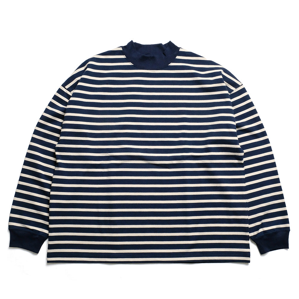 THE DAY - MOCK NECK BORDER L/S T-SHIRT - D24AW-02001