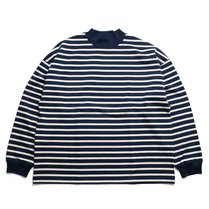 THE DAY - MOCK NECK BORDER L/S T-SHIRT - D24AW-02001
