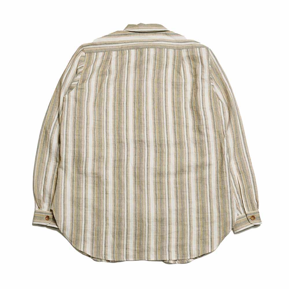 FRANK LEDER - DEAD STOCK LIMITED RARE VINTAGE FABRIC SHIRT - GREEN STRIPE - FL-0716003