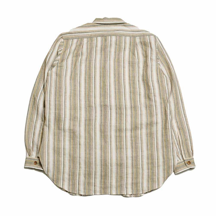FRANK LEDER - DEAD STOCK LIMITED RARE VINTAGE FABRIC SHIRT - GREEN STRIPE - FL-0716003