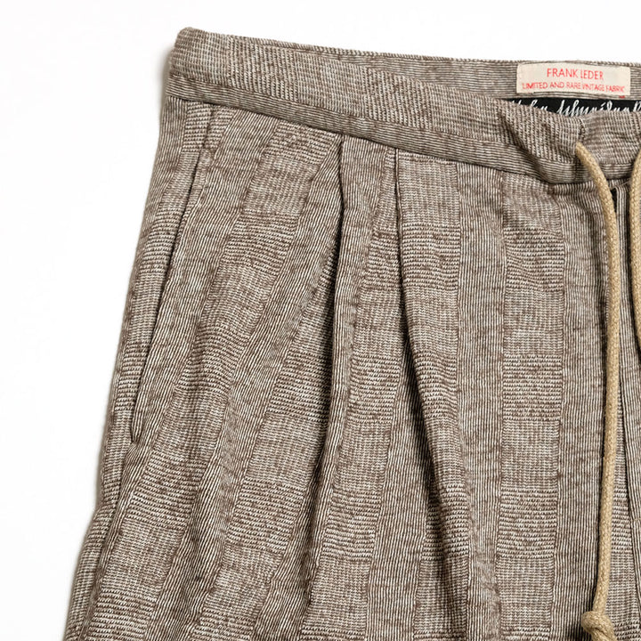 FRANK LEDER - DEAD STOCK LIMITED RARE VINTAGE FABRIC - 2 TUCK DRAWSTRING PANTS - FL-0713005