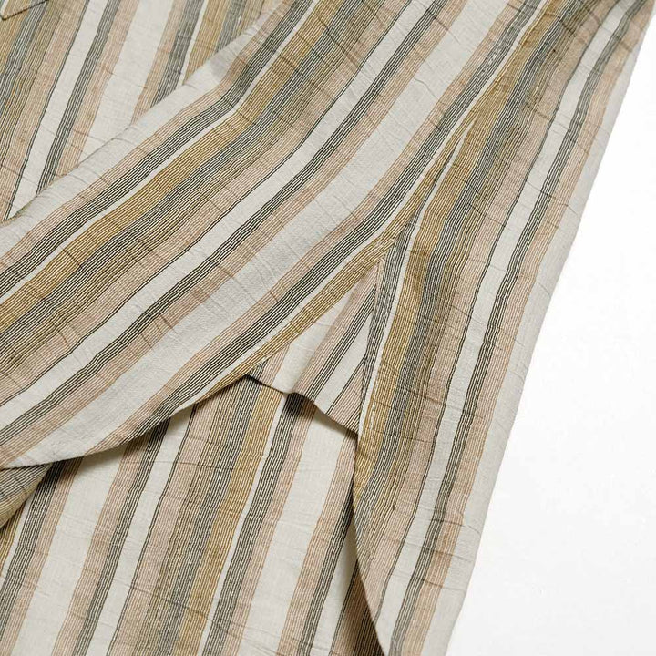 FRANK LEDER - DEAD STOCK LIMITED RARE VINTAGE FABRIC SHIRT - GREEN STRIPE - FL-0716003