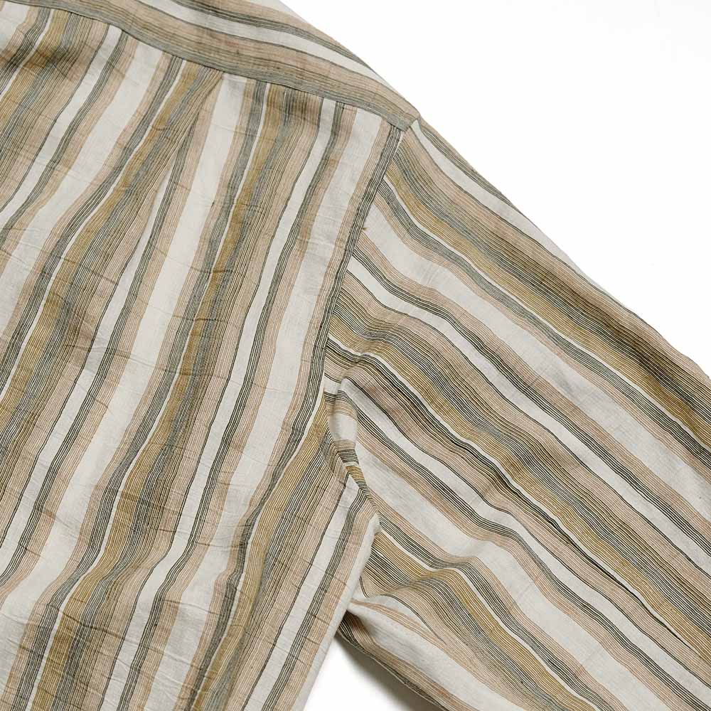 FRANK LEDER - DEAD STOCK LIMITED RARE VINTAGE FABRIC SHIRT - GREEN STRIPE - FL-0716003