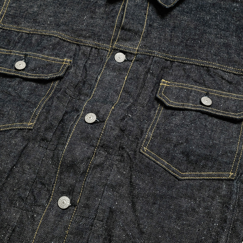 GOLD - RECYCLED WASTE SUVIN COTTON YARN 14oz. DENIM JACKET - GL15674A