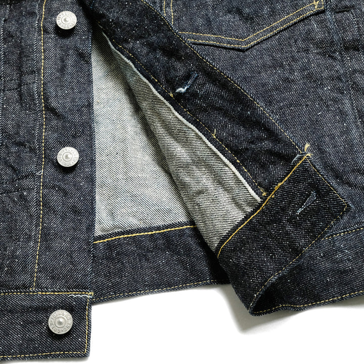 GOLD - RECYCLED WASTE SUVIN COTTON YARN 14oz. DENIM JACKET - GL15674A