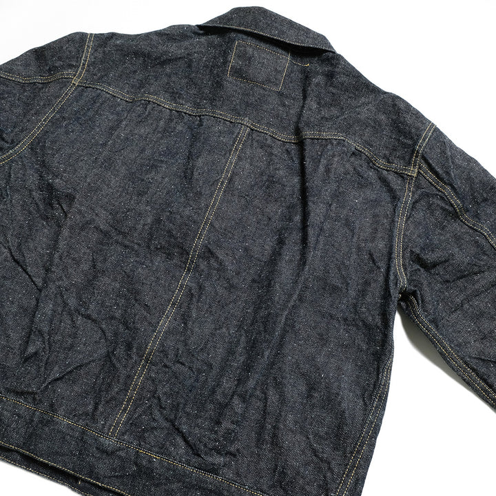 GOLD - RECYCLED WASTE SUVIN COTTON YARN 14oz. DENIM JACKET - GL15674A