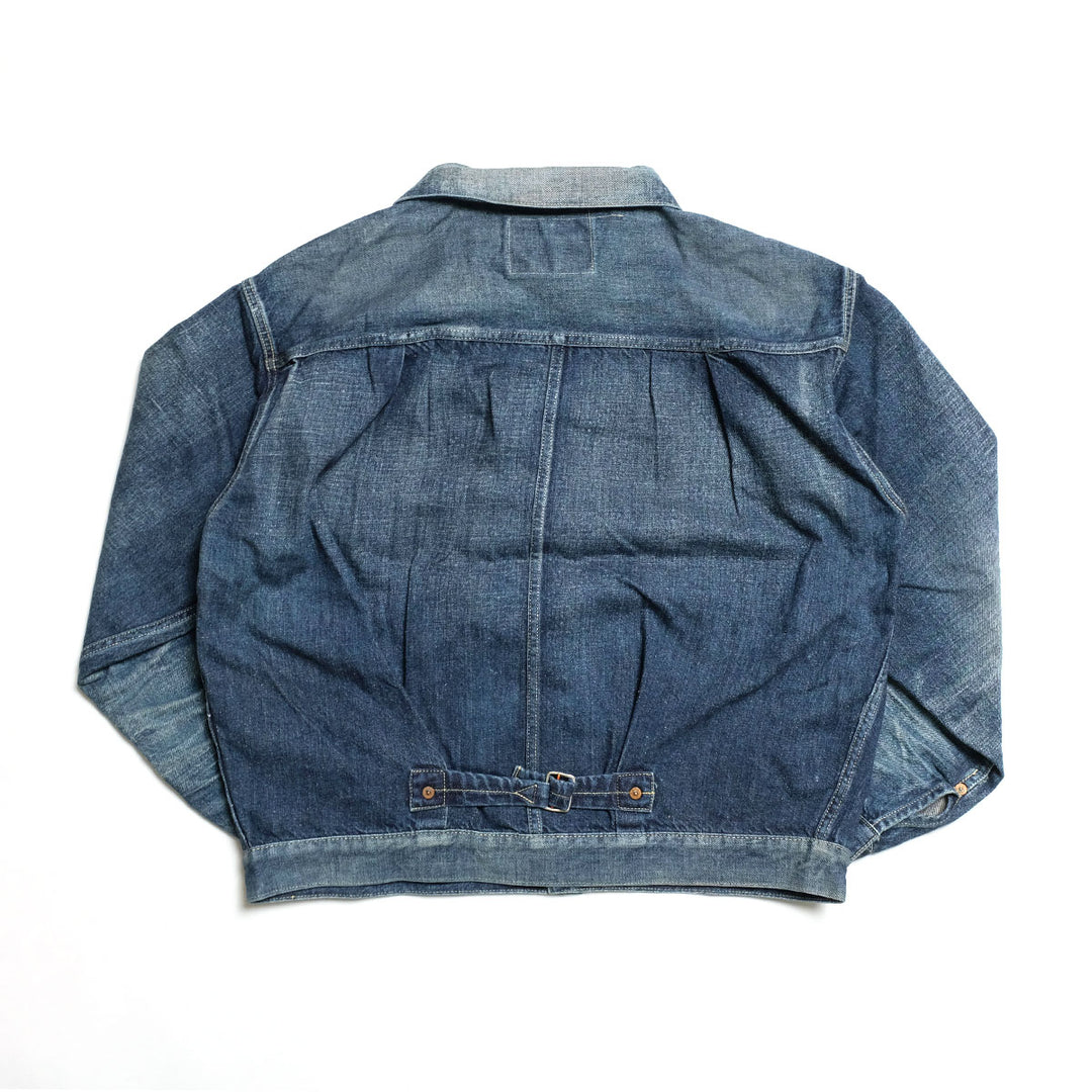 GOLD - RECYCLED WASTE SUVIN COTTON YARN 11.5oz. DENIM BLOUSE - VINTAGE WASHED - GL15861H
