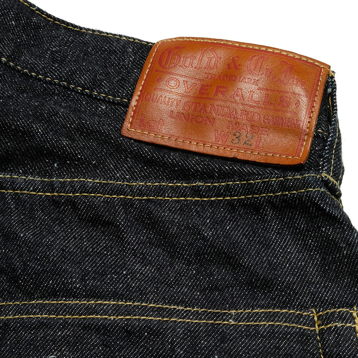 GOLD - RECYCLED WASTE SUVIN COTTON YARN 11.5oz. DENIM 5POCKET WIDE PANTS (ZIPPER FLY) - GL42505A