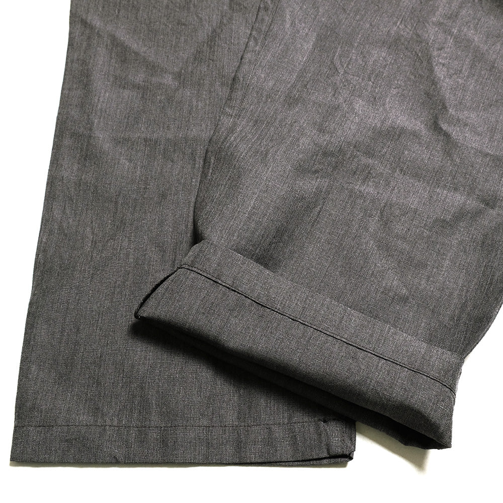 GOLD - LINEN × WOOL TROPICAL 1TUCK LOOSE-FITTING PANTS - GL42506-115