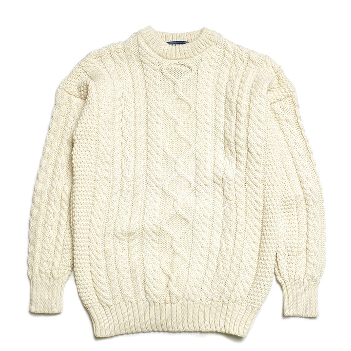 GUERNSEY WOOLLENS  Aran Sweater Crew Neck GW23-AC