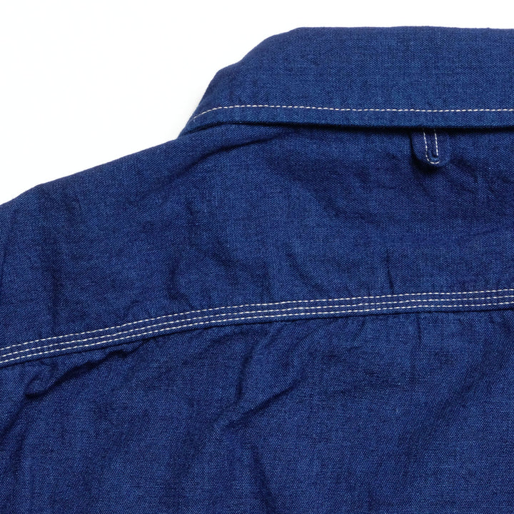 BURGUS PLUS - S/S Indigo × Indigo Chambray Work Shirt - HBP-300CHBS
