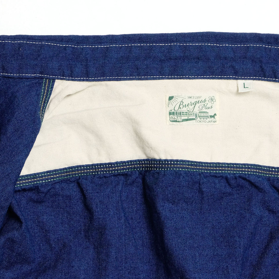 BURGUS PLUS - S/S Indigo × Indigo Chambray Work Shirt - HBP-300CHBS