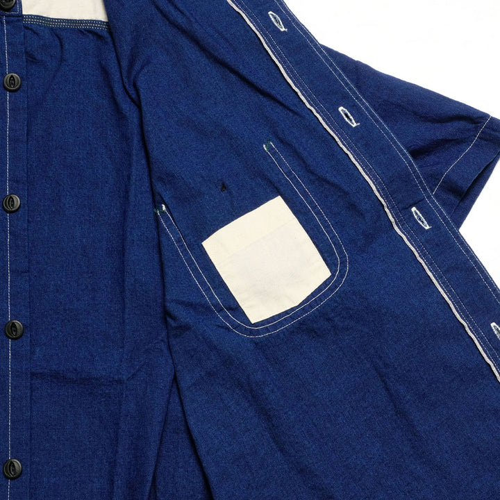 BURGUS PLUS - S/S Indigo × Indigo Chambray Work Shirt - HBP-300CHBS