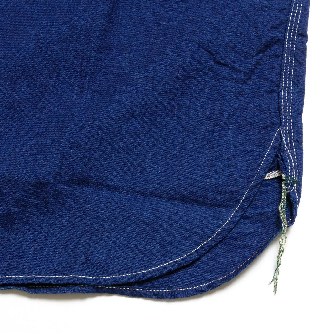 BURGUS PLUS - S/S Indigo × Indigo Chambray Work Shirt - HBP-300CHBS