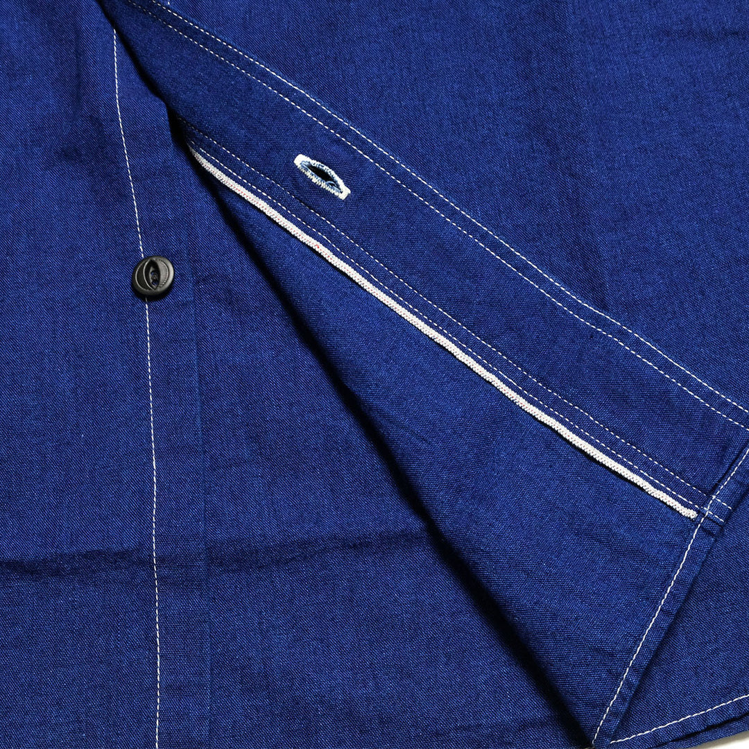 BURGUS PLUS - S/S Indigo × Indigo Chambray Work Shirt - HBP-300CHBS