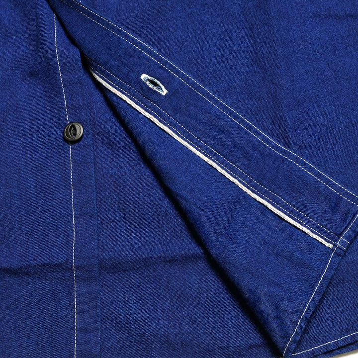 BURGUS PLUS - S/S Indigo × Indigo Chambray Work Shirt - HBP-300CHBS
