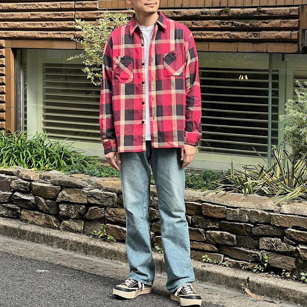 NOBLE MINE - Twill Check L/S Work Shirt - NM656-36