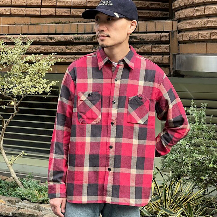 NOBLE MINE - Twill Check L/S Work Shirt - NM656-36