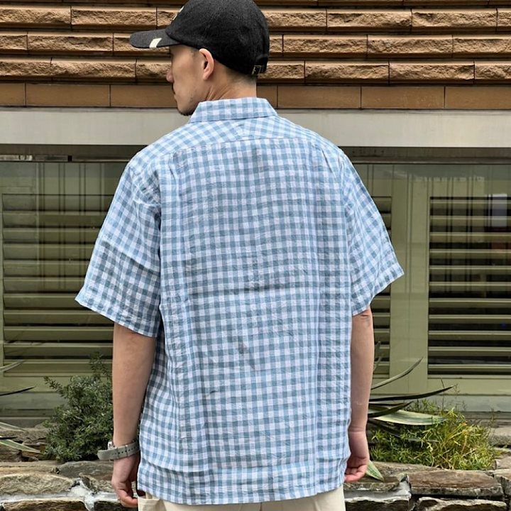 POST O'ALLS - NEUTRA 4 S/S - Linen Block Plaid - 3211BS-LBC