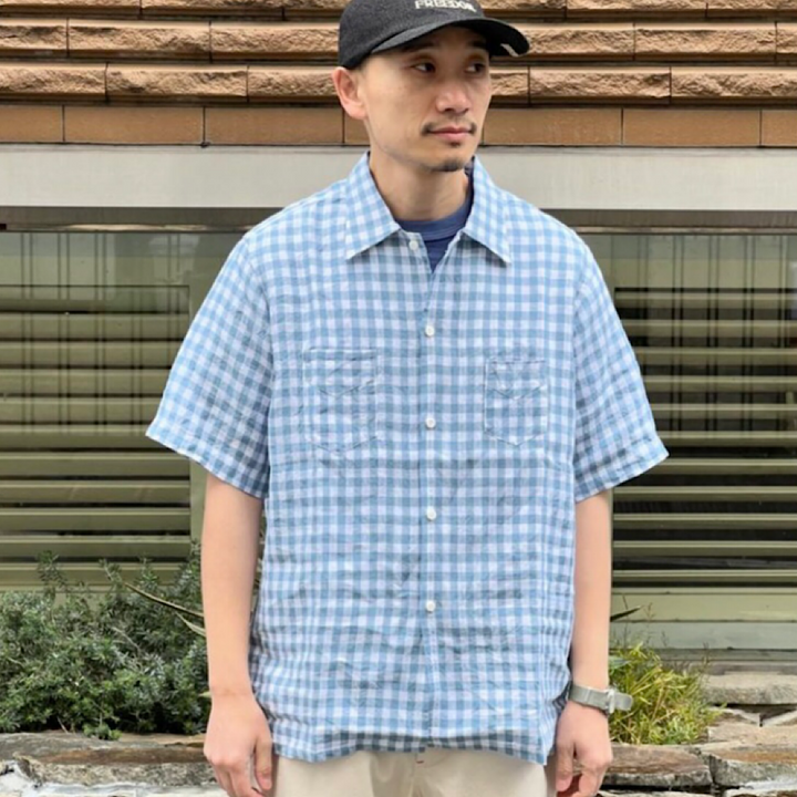 POST O'ALLS - NEUTRA 4 S/S - Linen Block Plaid - 3211BS-LBC