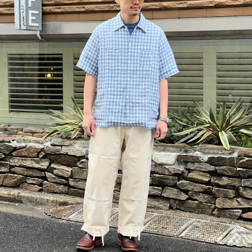 POST O'ALLS - NEUTRA 4 S/S - Linen Block Plaid - 3211BS-LBC