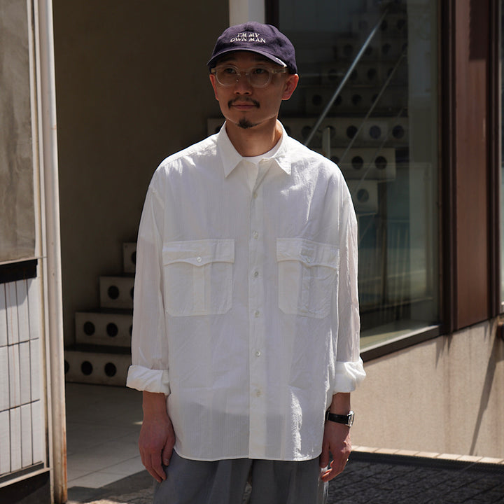 Porter Classic - ROLL UP STRIPE SHIRT - PC-016-3357-WHT