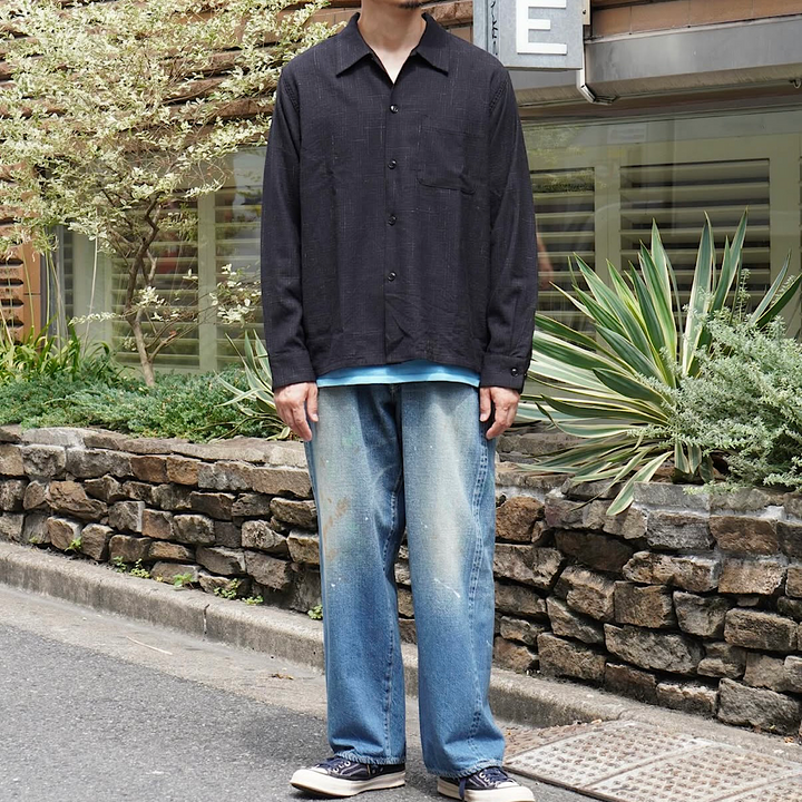 GOLD - Super 120's WOOL CHECK OPEN SHIRT - GL29548