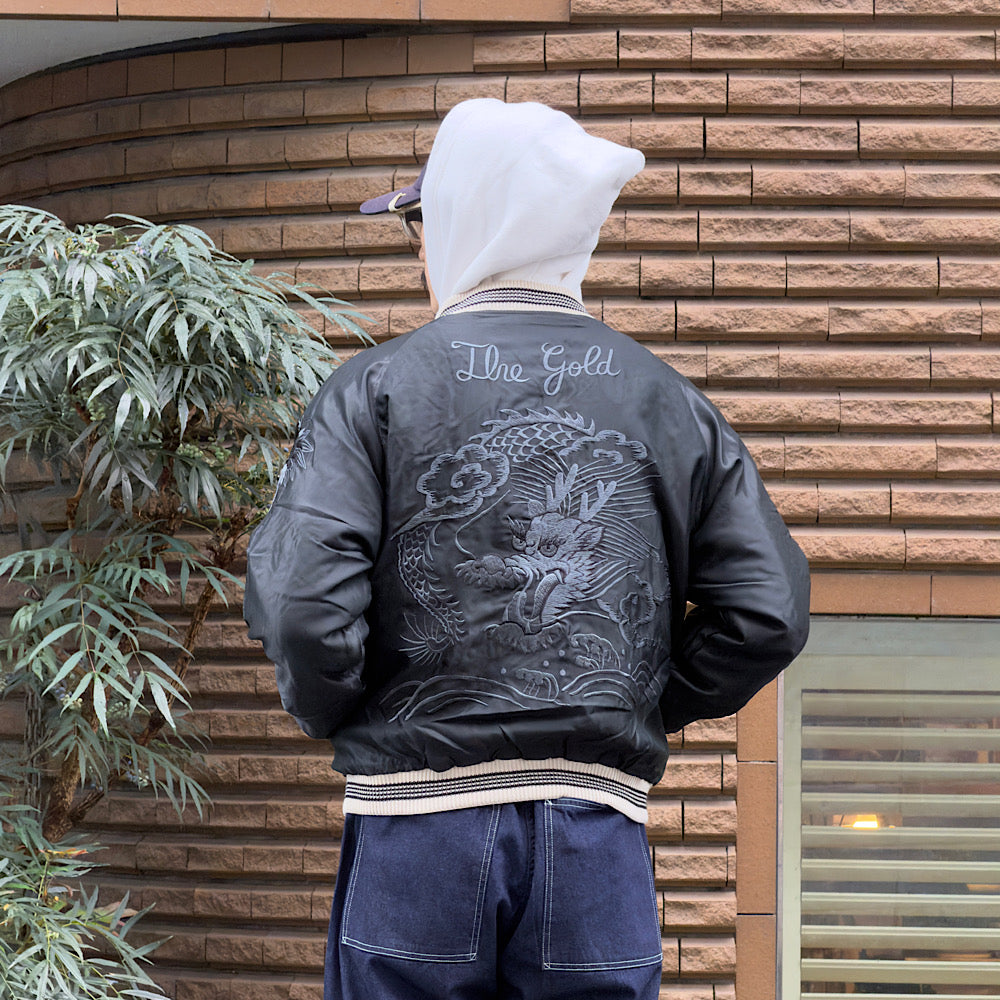 GOLD - ACETATE SOUVENIR JACKET - DRAGON - GL15852