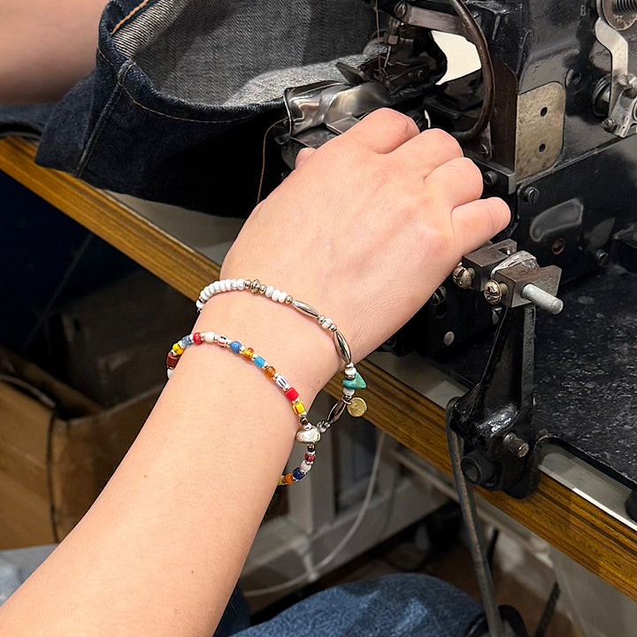 【SUN HOUSE 別注】SunKu - Pipe Beads Bracelet - Howlite - SKSH26-01-HWL
