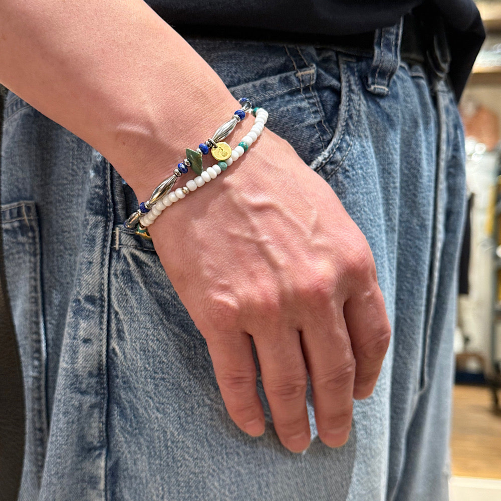 【SUN HOUSE 別注】SunKu - Pipe Beads Bracelet - Lapis - SKSH26-01-LPS